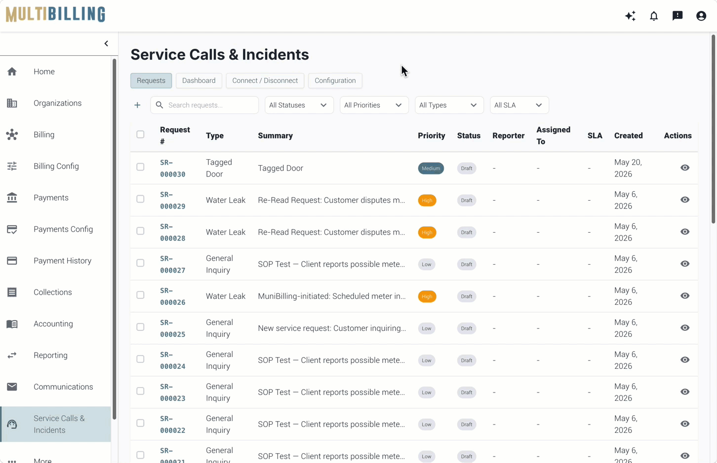 Service Calls & Incidents