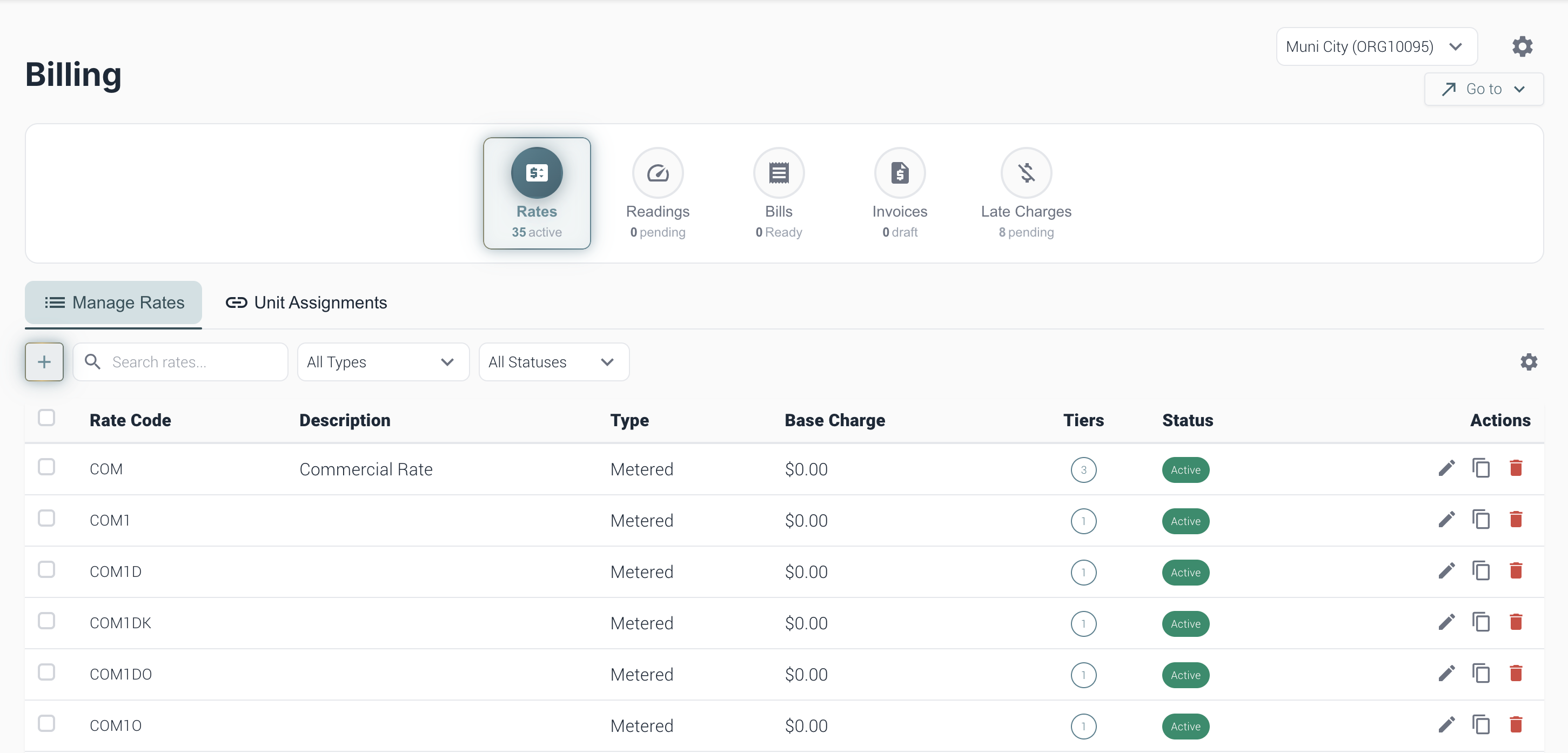 Rates Page
